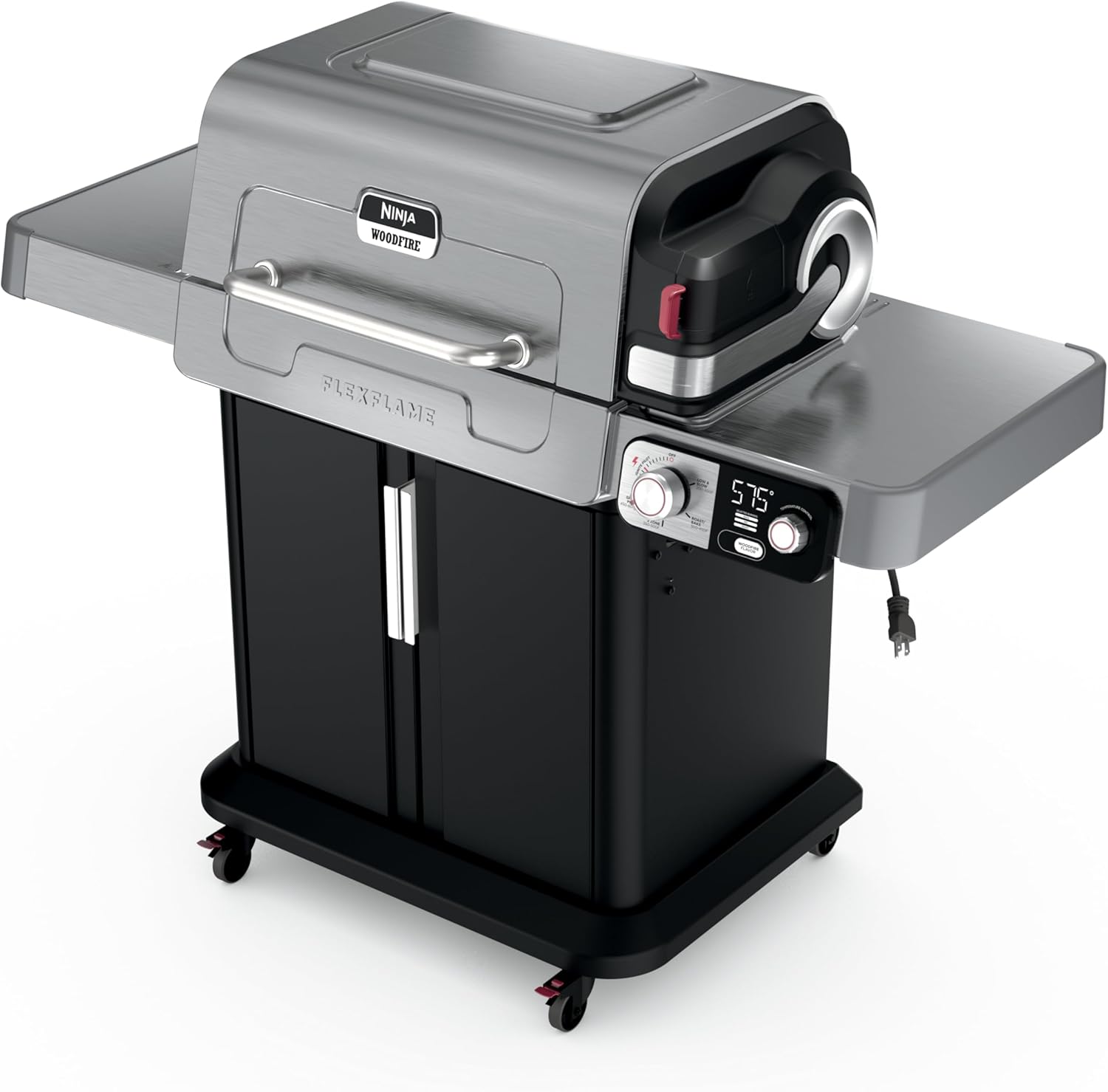 Ninja FlexFlame, Grill and Smoker, Electric and Propane Grill, Roaster, BBQ Grill, 5-in-1 Cooking System, 3 Burner, Digital Control, Outdoor Cooking, Griddle, Pizza Maker, Stainless Steel, PG301 wourant