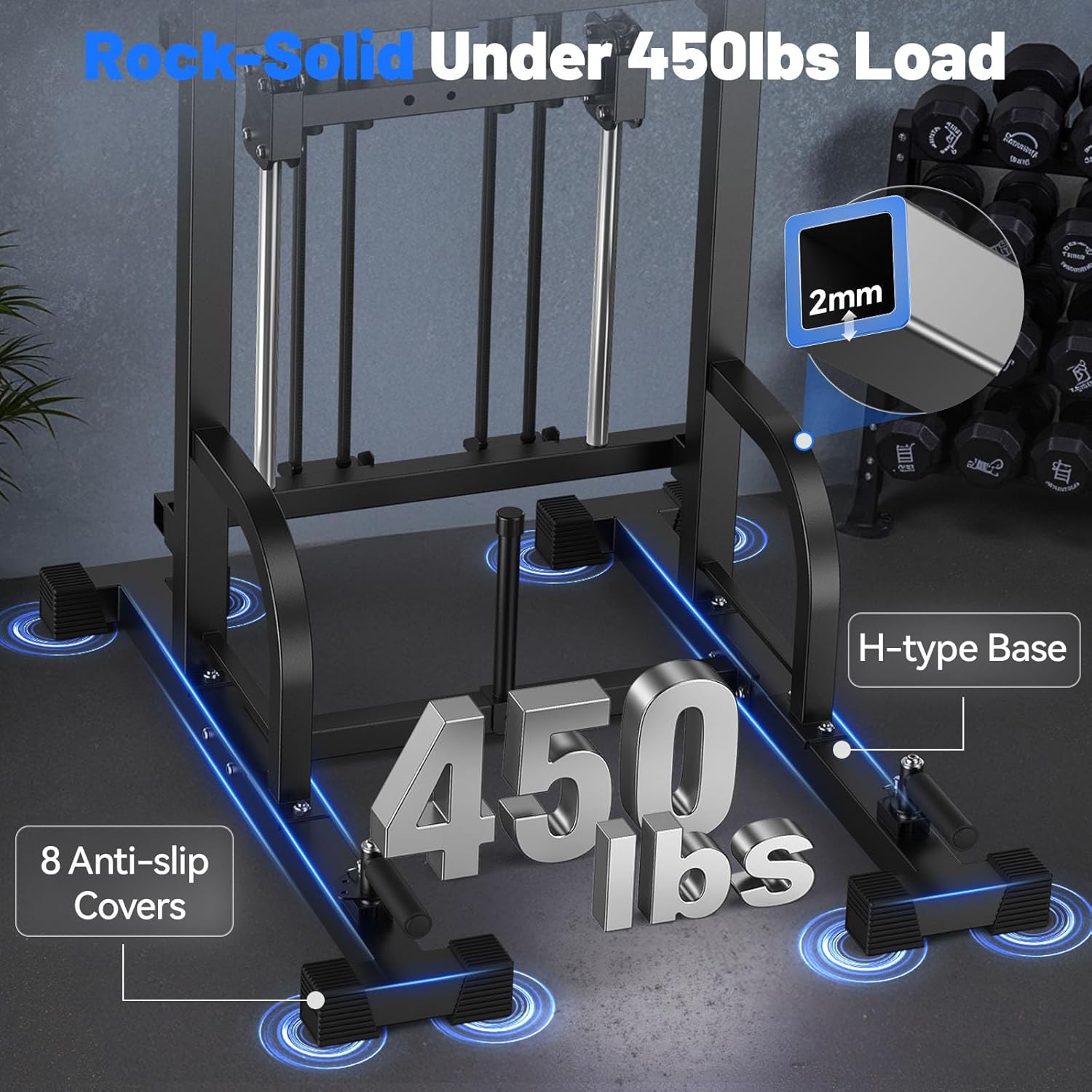 Sportsroyals Power Tower Pulp Up Bar Station, 450 lbs stable suspended immersion tilt station wourant