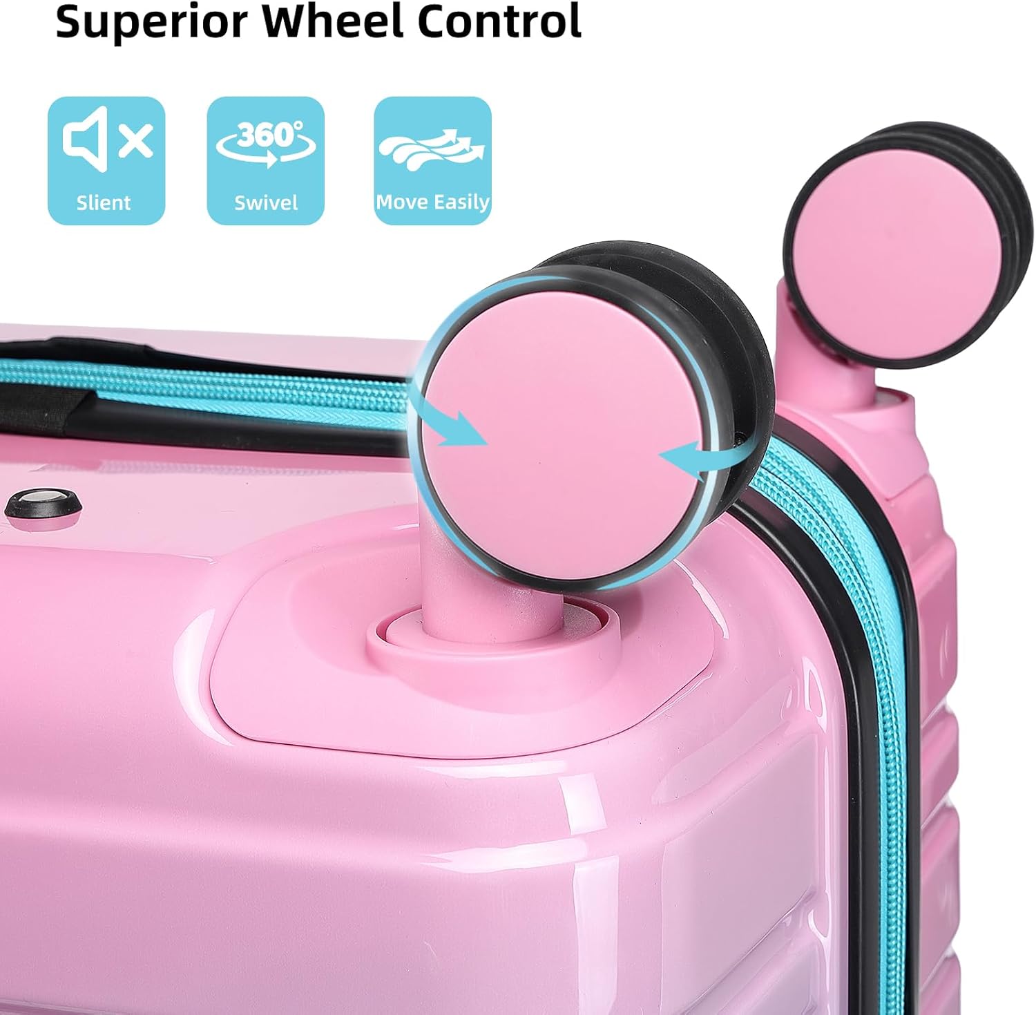 6-piece luggage set, expandable hardshell suitcase set with spinner wheels, lightweight rolling luggage set wourant