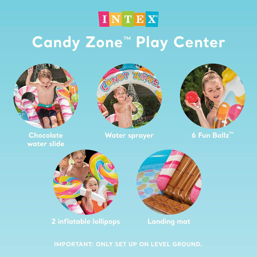 Intex 96" x 78" x 28" Inflatable Jungle Adventure Play Center Spray Kiddie Pool - Backyard Kids Water Slide, Outdoor Blow-Up Splash Pad for Toddlers wourant