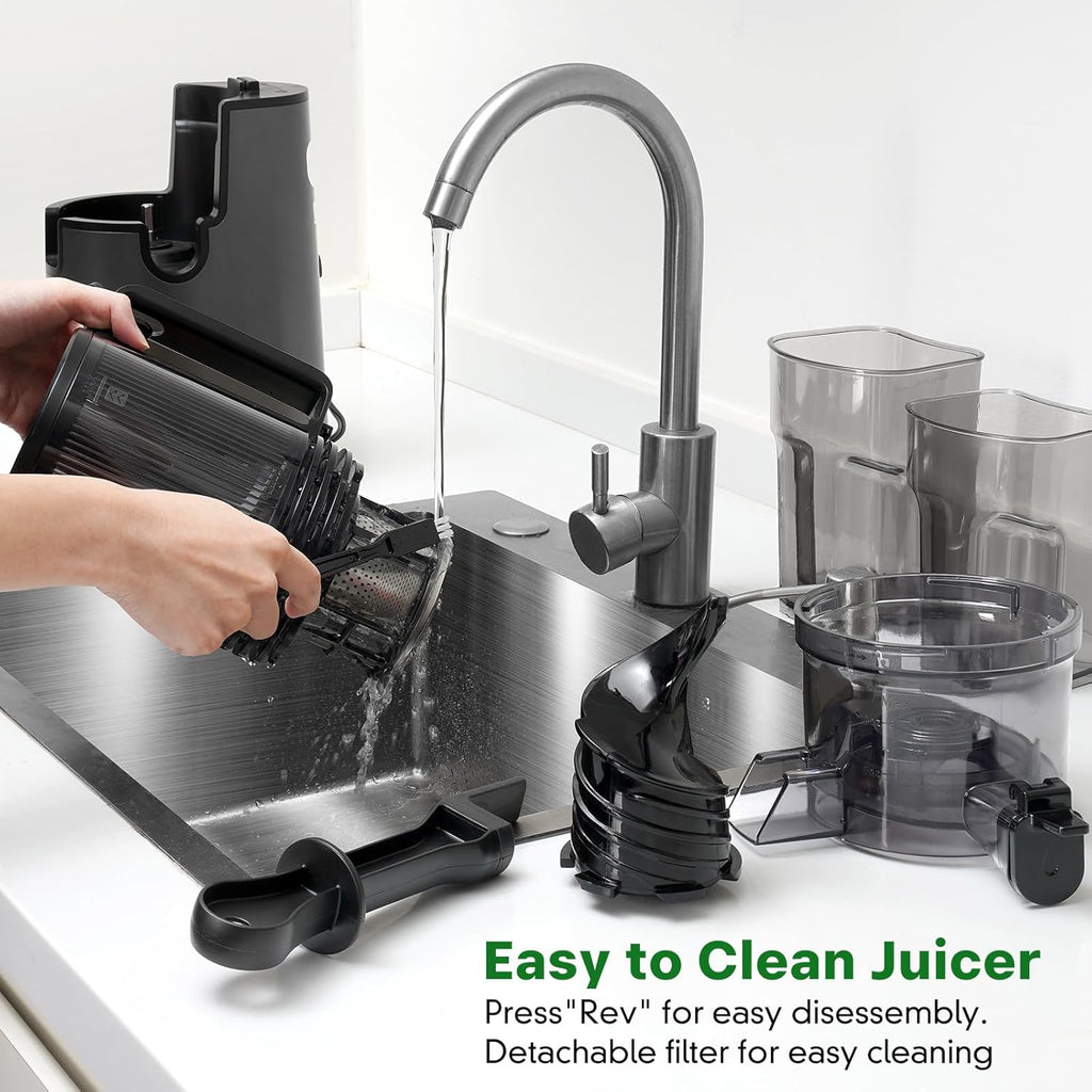 Cold Press Juicer Juicer Machines with 5.4" Wide Feed Chute Professional Slow Masticating Juicer wourant
