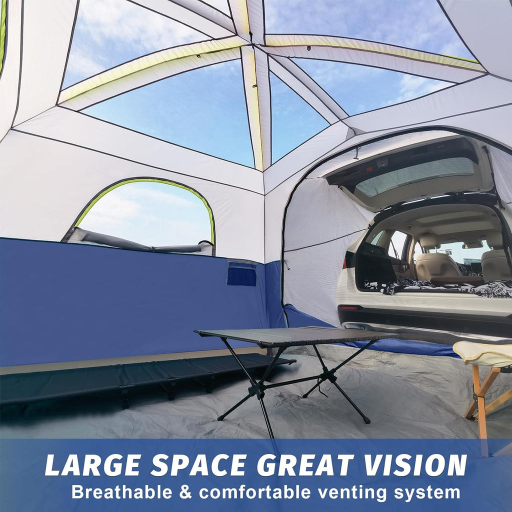 SUV Tent for Camping, 6-Person SUV Tailgate Tent - Easy Set Up with Rainfly, 10'x9'x78in(H) wourant