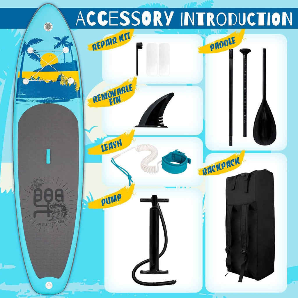 FunWater Inflatable Stand Up Paddle Board with Premium SUP Paddle Accessories, Non-Slip EVA Deck, 11'/10'6' Paddle wourant