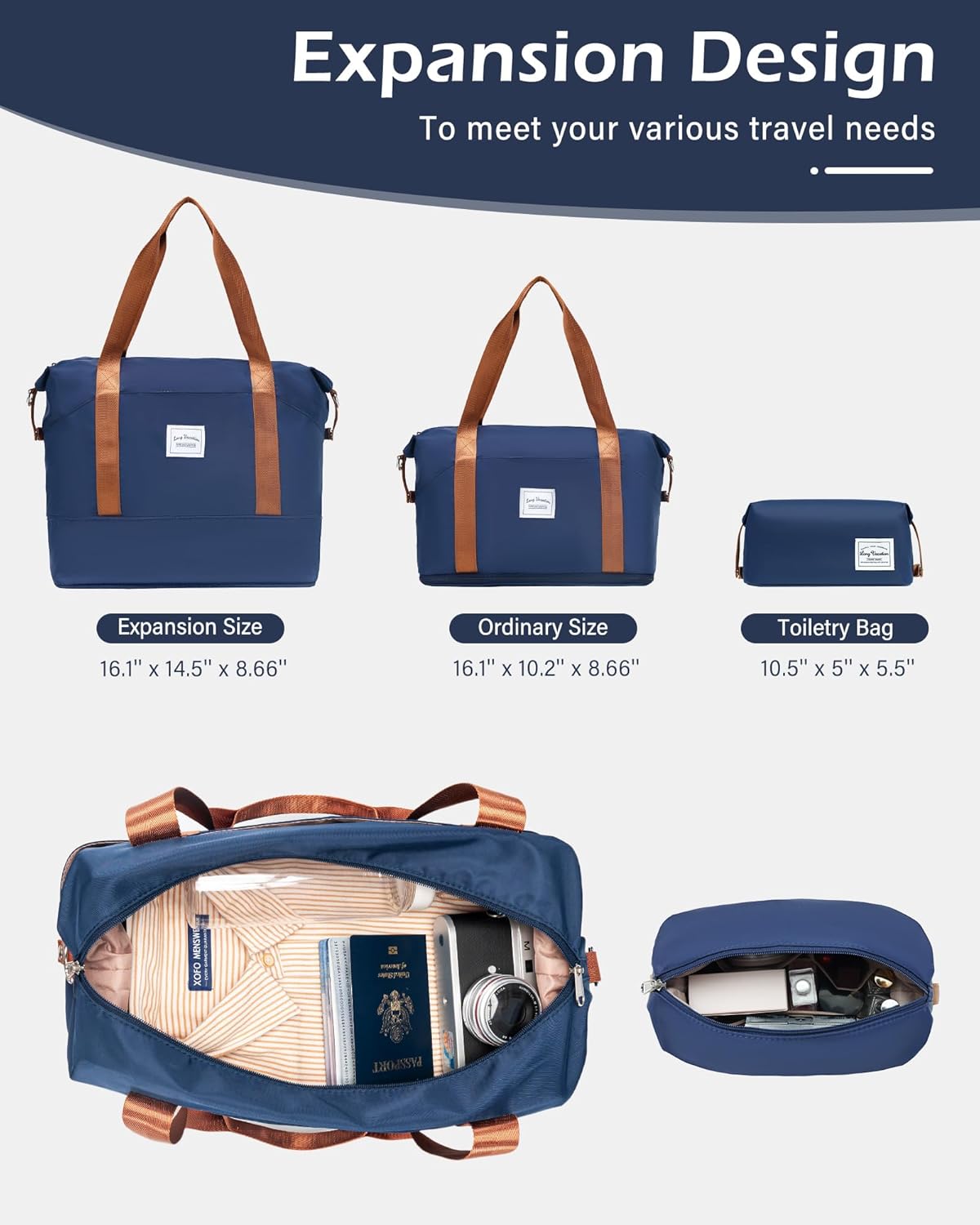 LONG VACATION 6 Piece Luggage Set Carry on Suitcase with ABS+PC hardshell, Spinner Wheels & YKK Zipper TSA Lock wourant