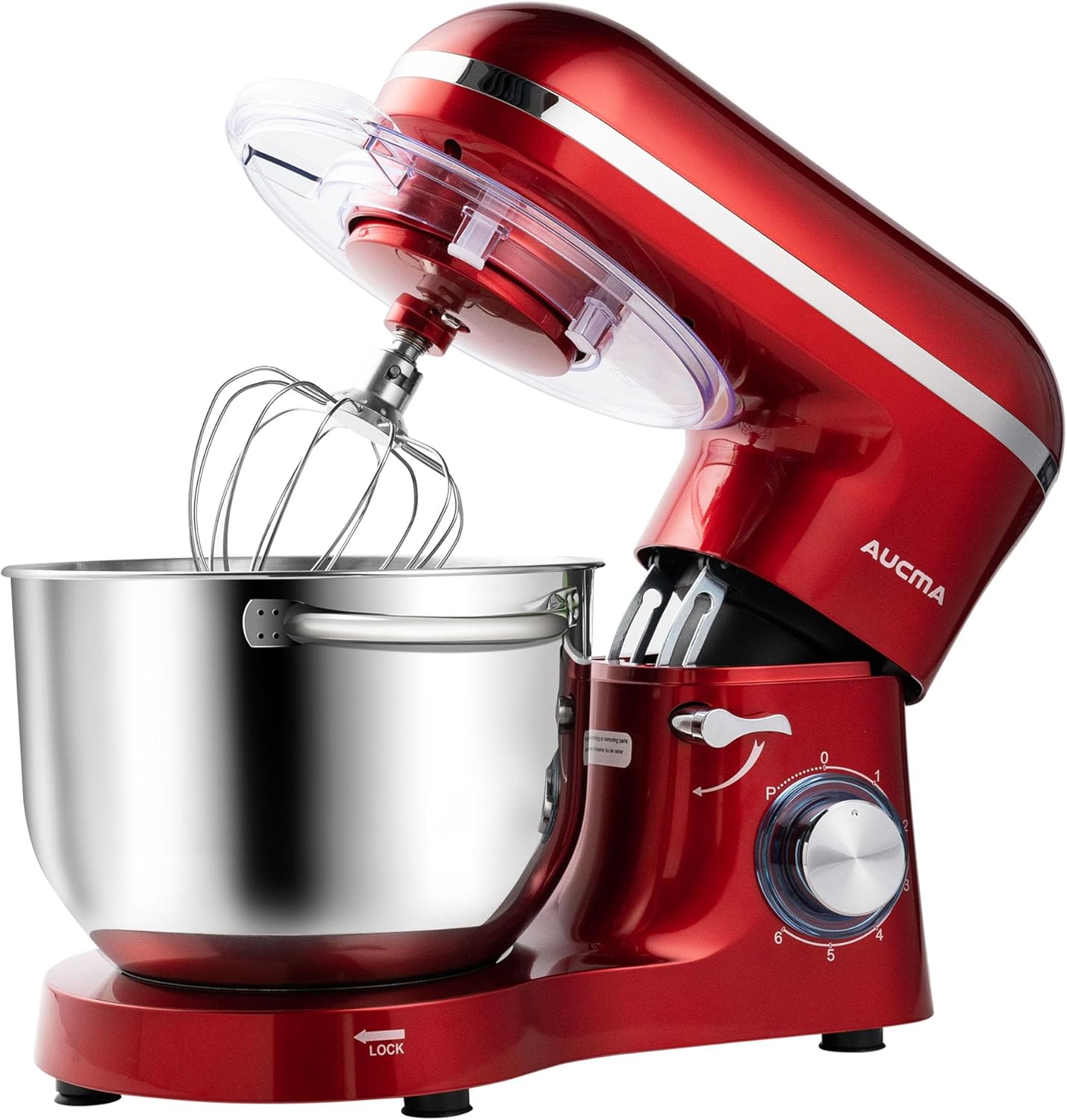 Aucma Stand Mixer,6.5-QT 660W 6-Speed Tilt-Head Food Mixer, Kitchen Electric Mixer with Dough Hook wourant