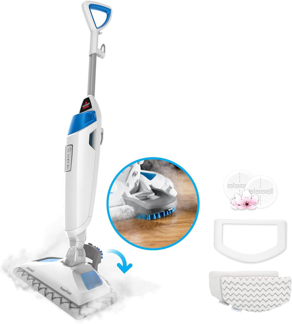 Power Fresh Steam Mop with Natural Sanitization, Floor Steamer, Tile Cleaner, and Hard Wood Floor Cleaner with Flip-Down Easy Scrubber, 1940A wourant