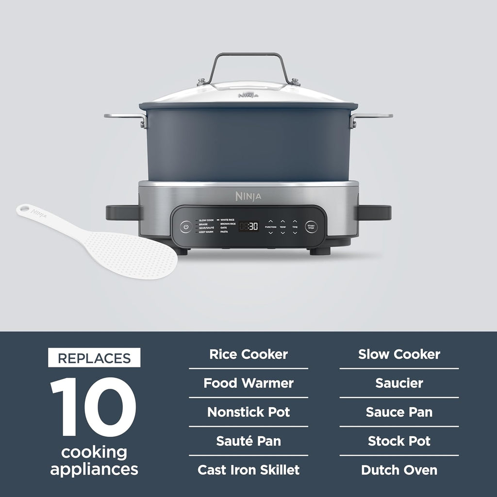 Ninja Slow Cookers 8.5-Quart Multi-Cooker with Dutch oven, steamer, glass lid with integrated spoon, nonstick and oven-safe pot wourant