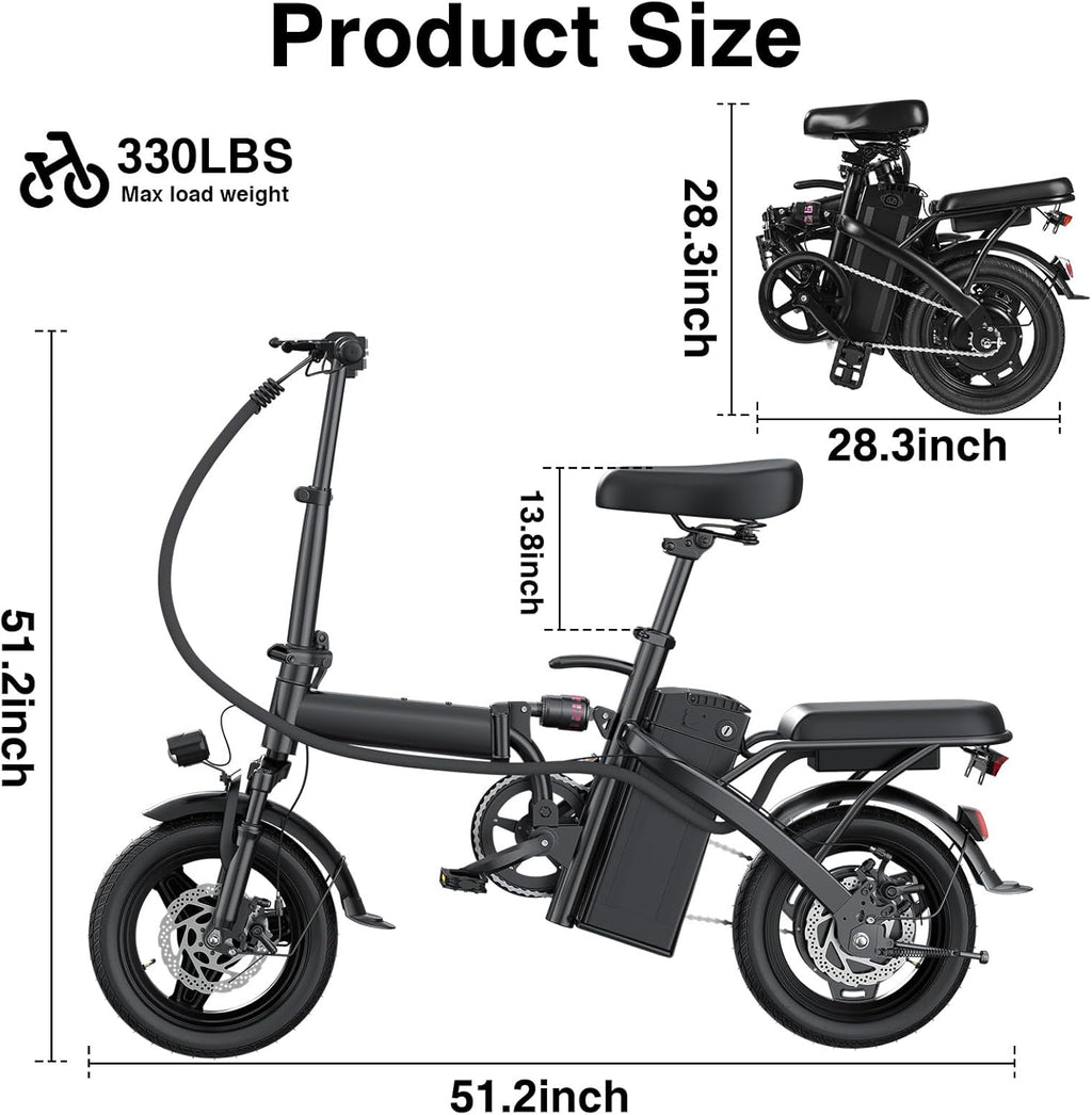 Electric Bike for Adults Teens Folding E-Bike Commuter City Foldable ebike Motor 48V 24MPH wourant