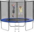 AOTOB 8FT 10FT 12FT 14 FT 15FT Trampoline with Safety Enclosure Net，Outdoor Trampoline with Basketball Hoop, Heavy Duty Jumping Mat and Spring Cover Padding for Kids and Adults, Storage Bag and Ladder wourant