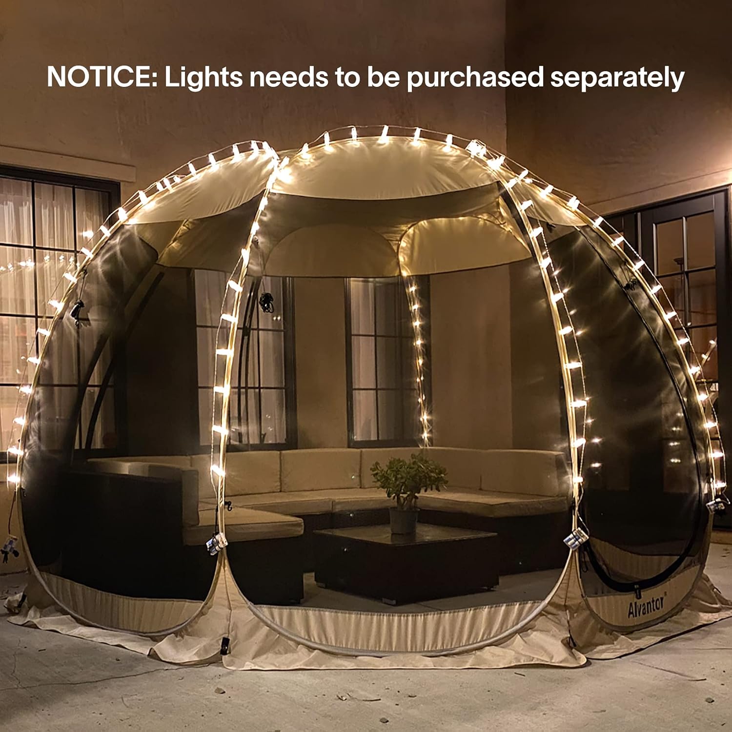 Screen gazebo, sleeps 6-10-15 people Igloo-style canopy tent with mosquito net on the sides Perfect for garden, patio, backyard wourant