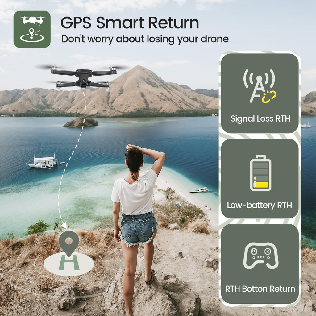 Holy Stone GPS Drone with 4K Camera for Adults, HS175D RC Quadcopter with Auto Return, Follow Me, Brushless Motor, Circle Fly, Waypoint Fly, Altitude Hold, Headless Mode, 46 Mins Long Flight wourant