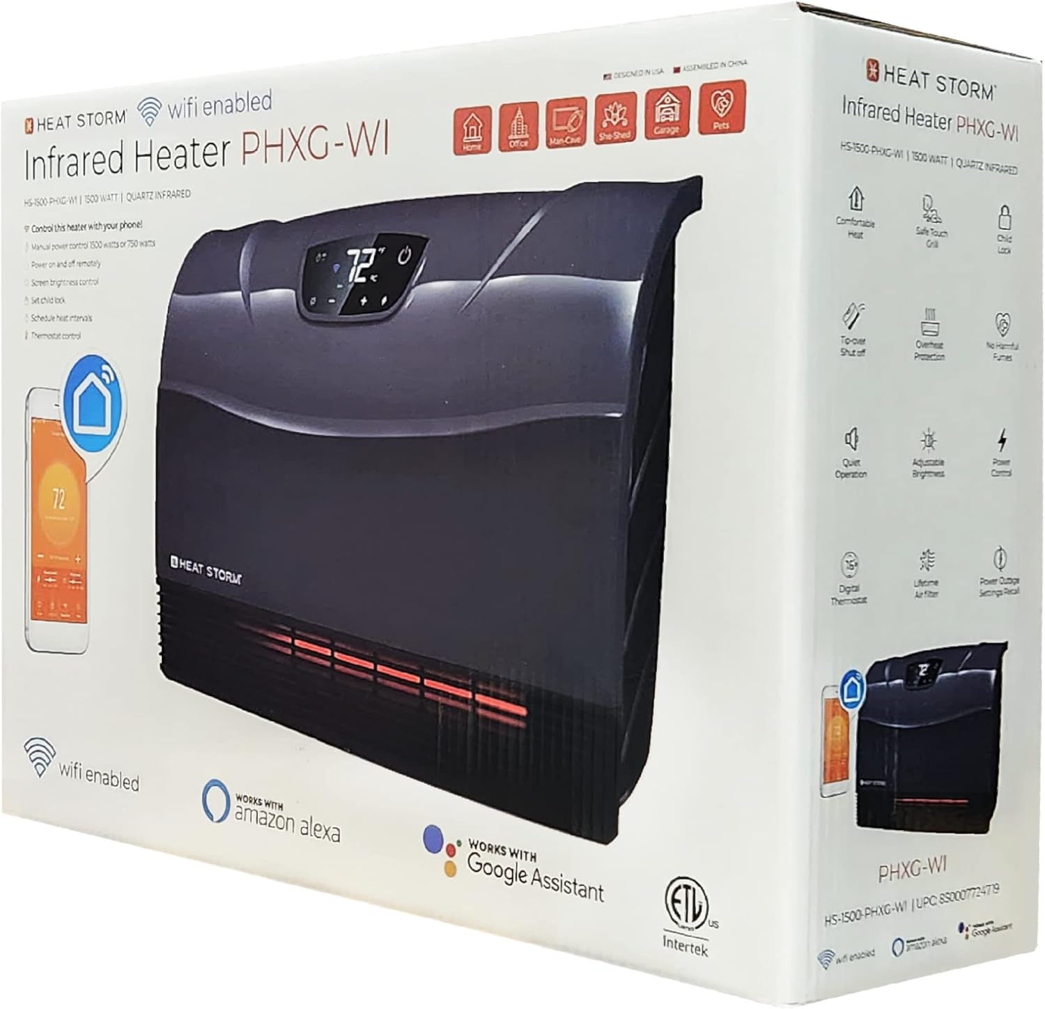 Heat Storm HS-1500-PHX-WIFI Infrared Heater, Wifi Wall Mounted wourant