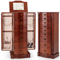 Large Jewelry Armoire Cabinet Standing Cambered Front Storage Chest Standing Jewelry Armoire wourant