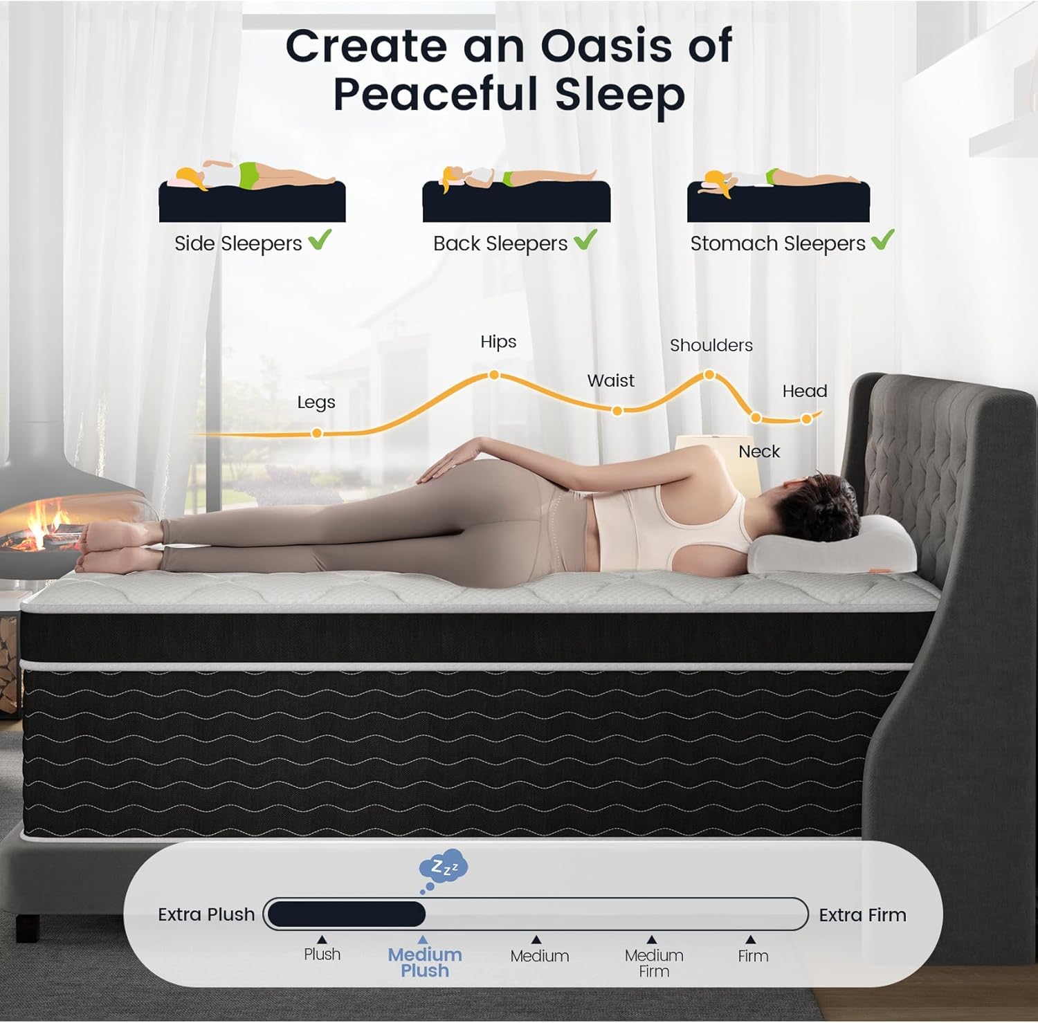 Full Size Mattress, 10 inch Full Bed Mattress in a Box, Medium Plush Hybrid Mattresses with Gel Memory Foam and Pocket Springs, Pressure Relief & Upgraded Support, Cooling and Breathable wourant