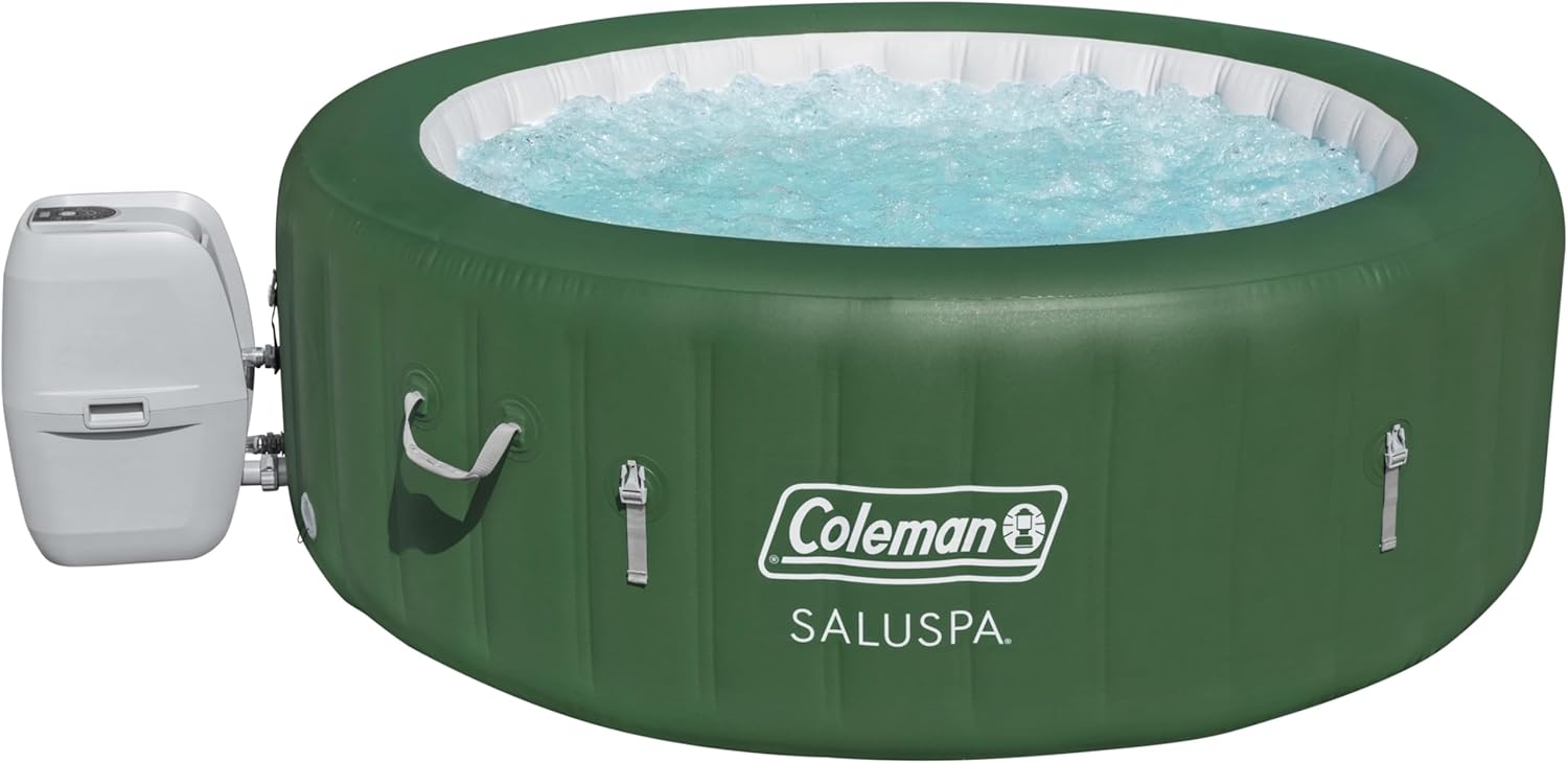 Bestway Palm Springs 4 to 6 Person EnergySense Smart AirJet Plus Inflatable Hot Tub Outdoor Spa with 140 AirJets and Insulated Cover wourant