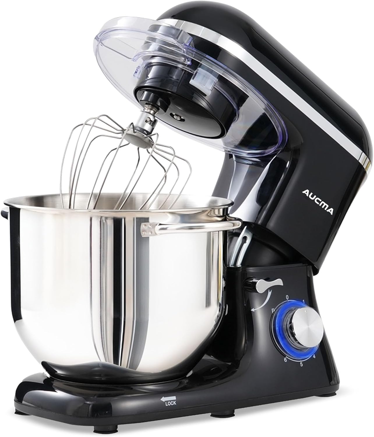 Aucma Stand Mixer,6.5-QT 660W 6-Speed Tilt-Head Food Mixer, Kitchen Electric Mixer with Dough Hook wourant