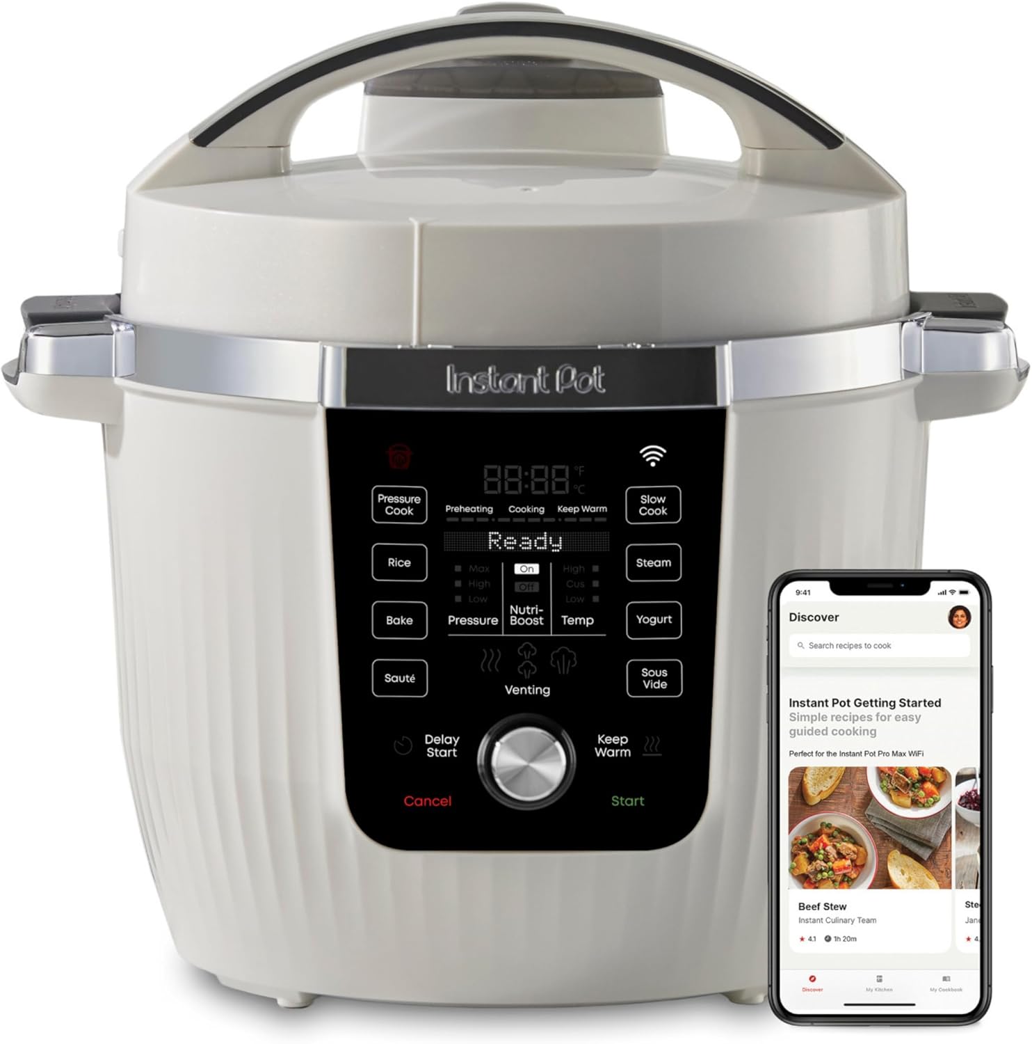 Instant Pot Pro Plus Wi-Fi Smart 10-in-1, Pressure Cooker, Slow Cooker, Rice Cooker, Steamer, Wok wourant
