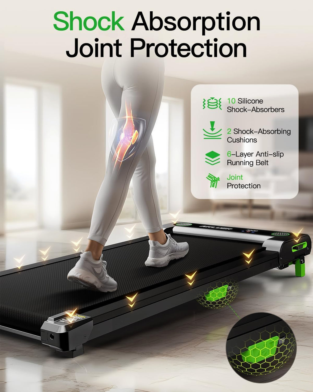 Akluer Inclined Home Treadmill 2.5 HP Small Under-Desk Treadmill with Remote Control and LED Display wourant