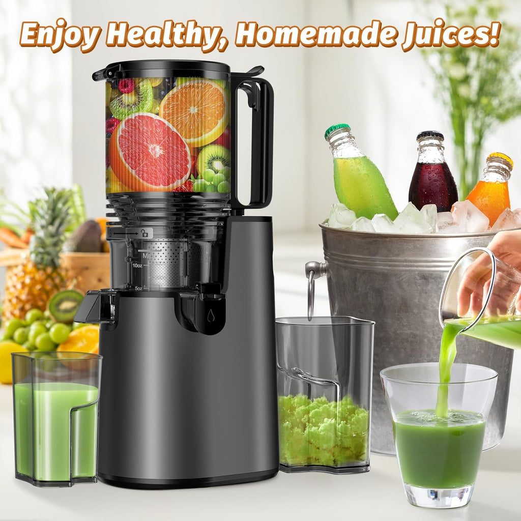 Cold Press Juicer Juicer Machines with 5.4" Wide Feed Chute Professional Slow Masticating Juicer wourant