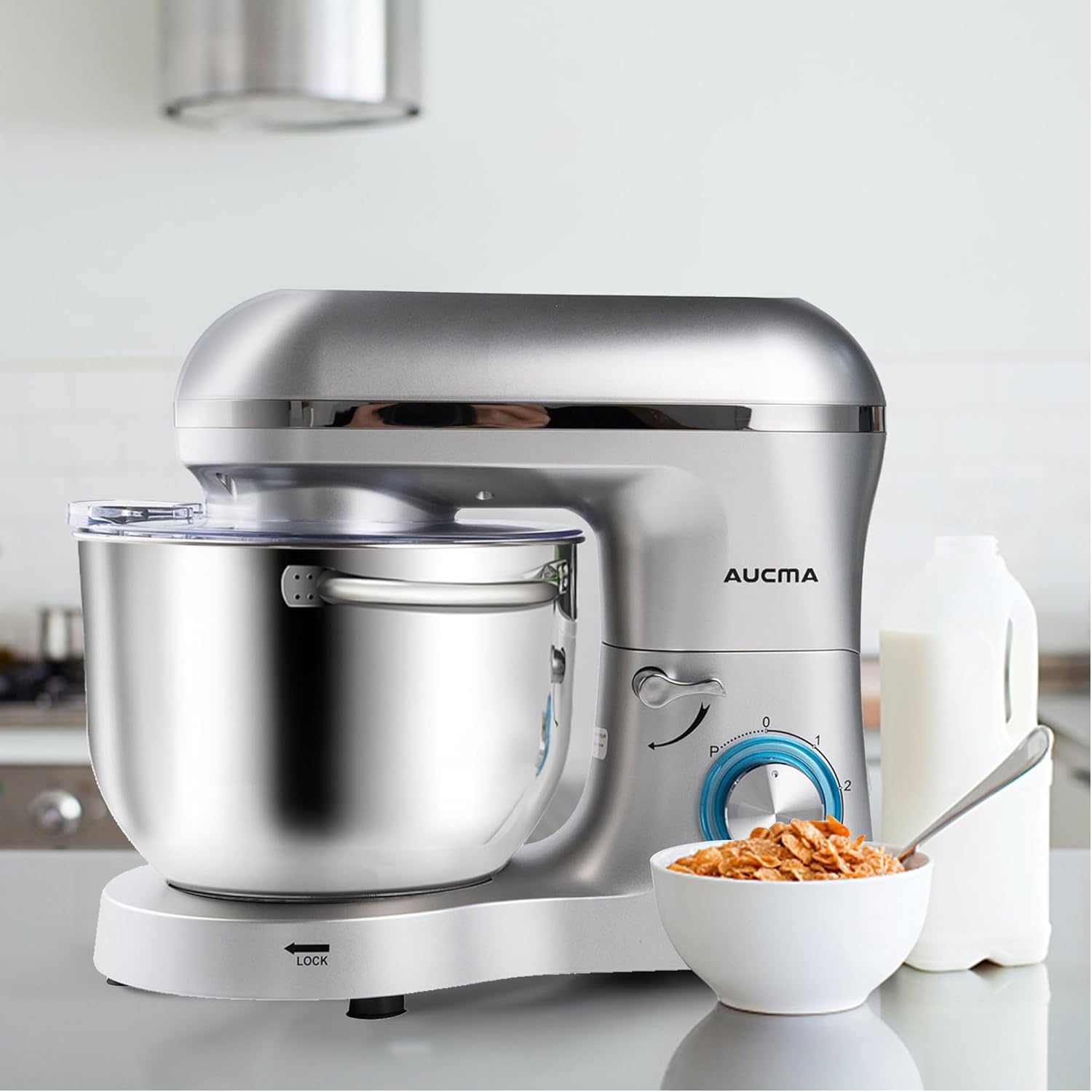 Aucma Stand Mixer,6.5-QT 660W 6-Speed Tilt-Head Food Mixer, Kitchen Electric Mixer with Dough Hook wourant