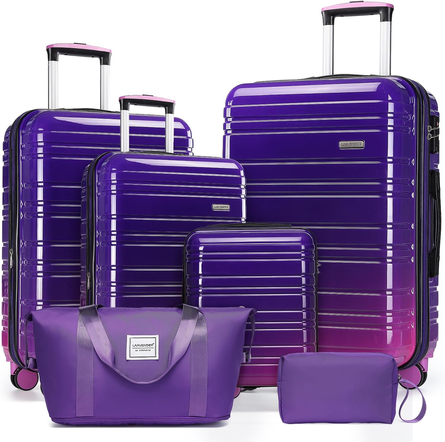 6-piece luggage set, expandable hardshell suitcase set with spinner wheels, lightweight rolling luggage set wourant