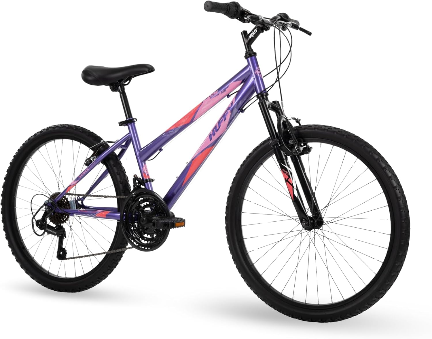 Huffy Stone Mountain Hardtail Mountain Bike for Boys/Girls/Men/Women, 20"/24"/26" Sizes, 6 or 21 Speed Shimano Twist Shifting, Front or Dual Suspension, Comfort Saddle, Sleek Colors wourant