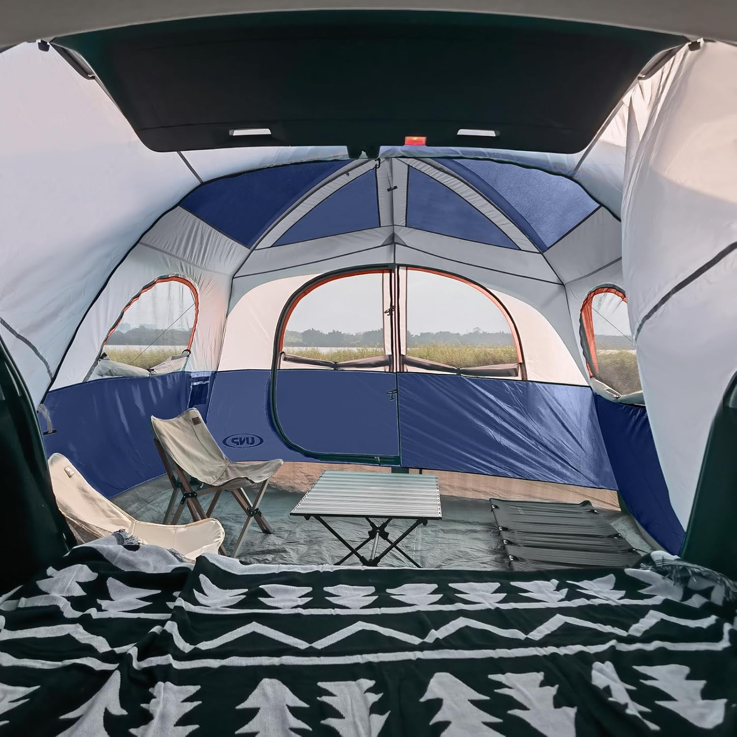 SUV Tent for Camping, 6-Person SUV Tailgate Tent - Easy Set Up with Rainfly, 10'x9'x78in(H) wourant