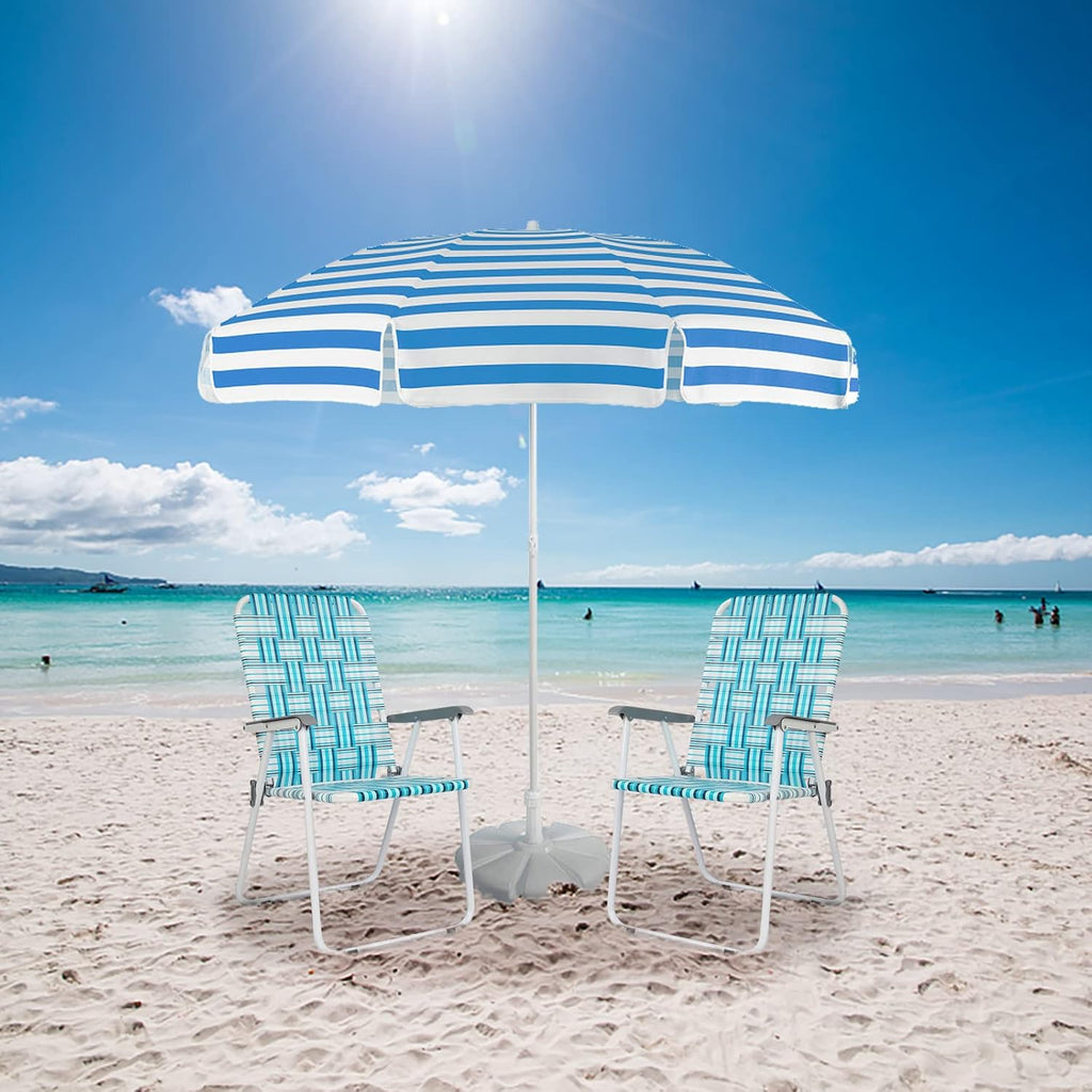 VINGLI Patio Lawn Webbed Folding Chairs Set of 2, Outdoor Beach Portable Lawn Chair Camping Chair Beach Chair wourant