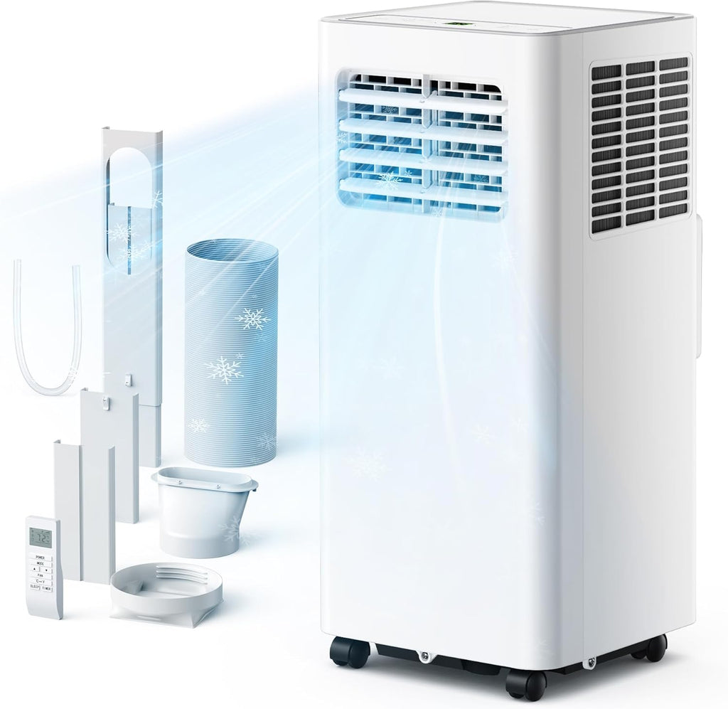 EUHOMY 8000 Btu Portable Air Conditioners, 3 in 1 Portable AC with Cool, Dry, Fan Modes, Quiet Air Conditioners with 24H Timer & Sleep Modes, with Remote, for Bedroom, Apartments up to 350 Sq.Ft woonhhop