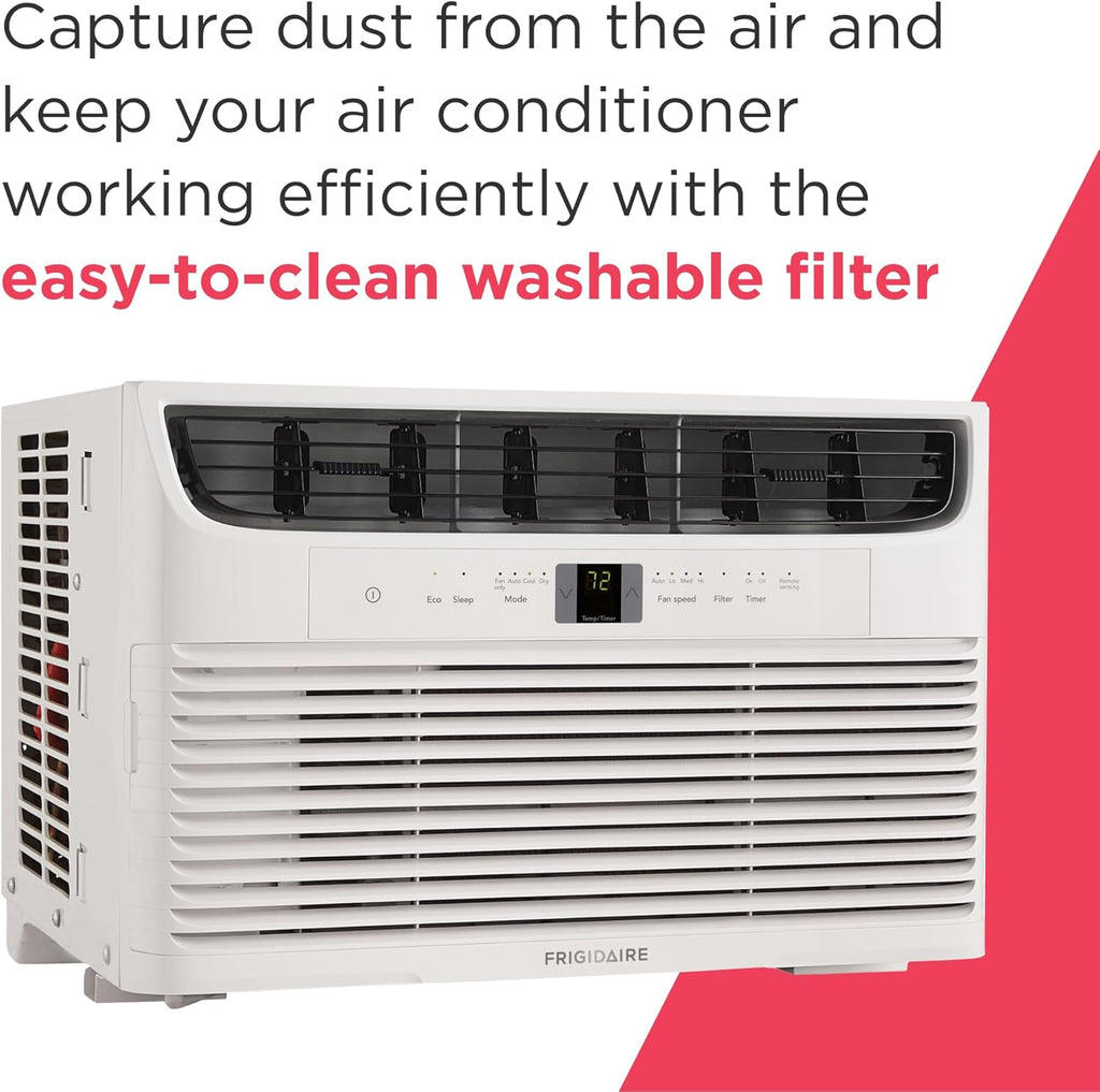 Frigidaire 5,000 BTU Window Air Conditioner with Remote Control, Cools Up to 150 Sq. Ft., Quiet Operation, Eco Mode, 3 Fan Speeds, Auto Restart, White wourant