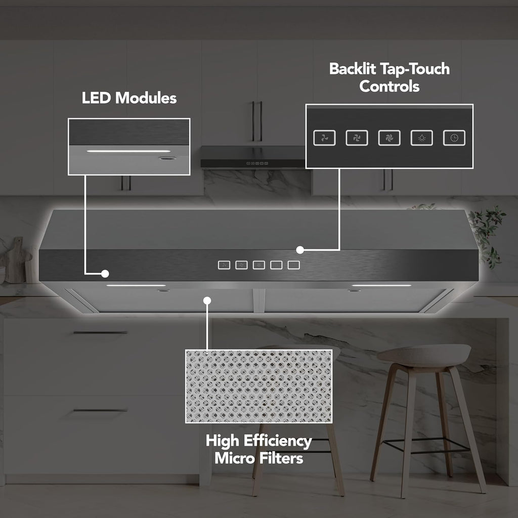 Broan-NuTone Three-Speed Glacier Undercabinet Range Hood with LED Light, ADA Compliant wourant