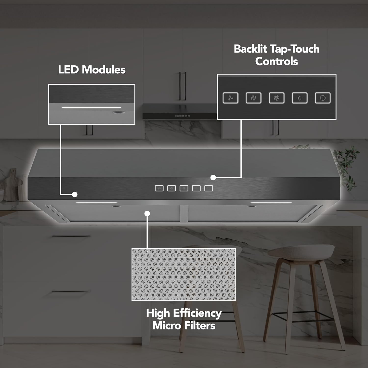 Broan-NuTone Three-Speed Glacier Undercabinet Range Hood with LED Light, ADA Compliant wourant