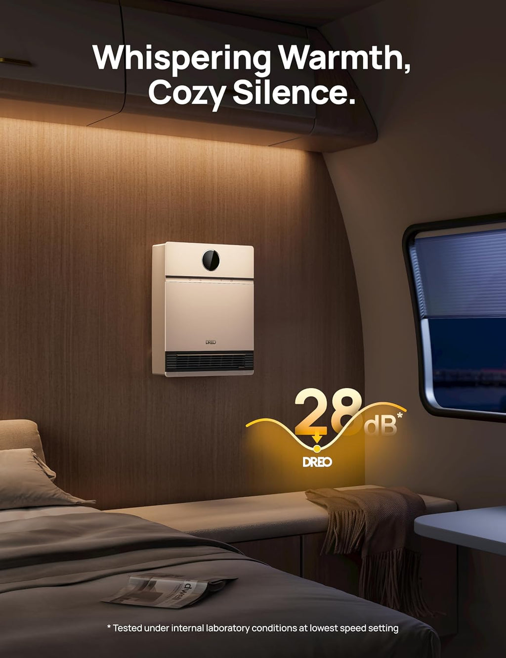 Dreo Smart Wall Heater, IP24 Electric PTC Space Heaters for Indoor Use, 30° Oscillation, Adjustable Thermostat, Remote Control, Works with Alexa, 24H Timer, Easy-mounted for Bedroom, Office, Home wourant