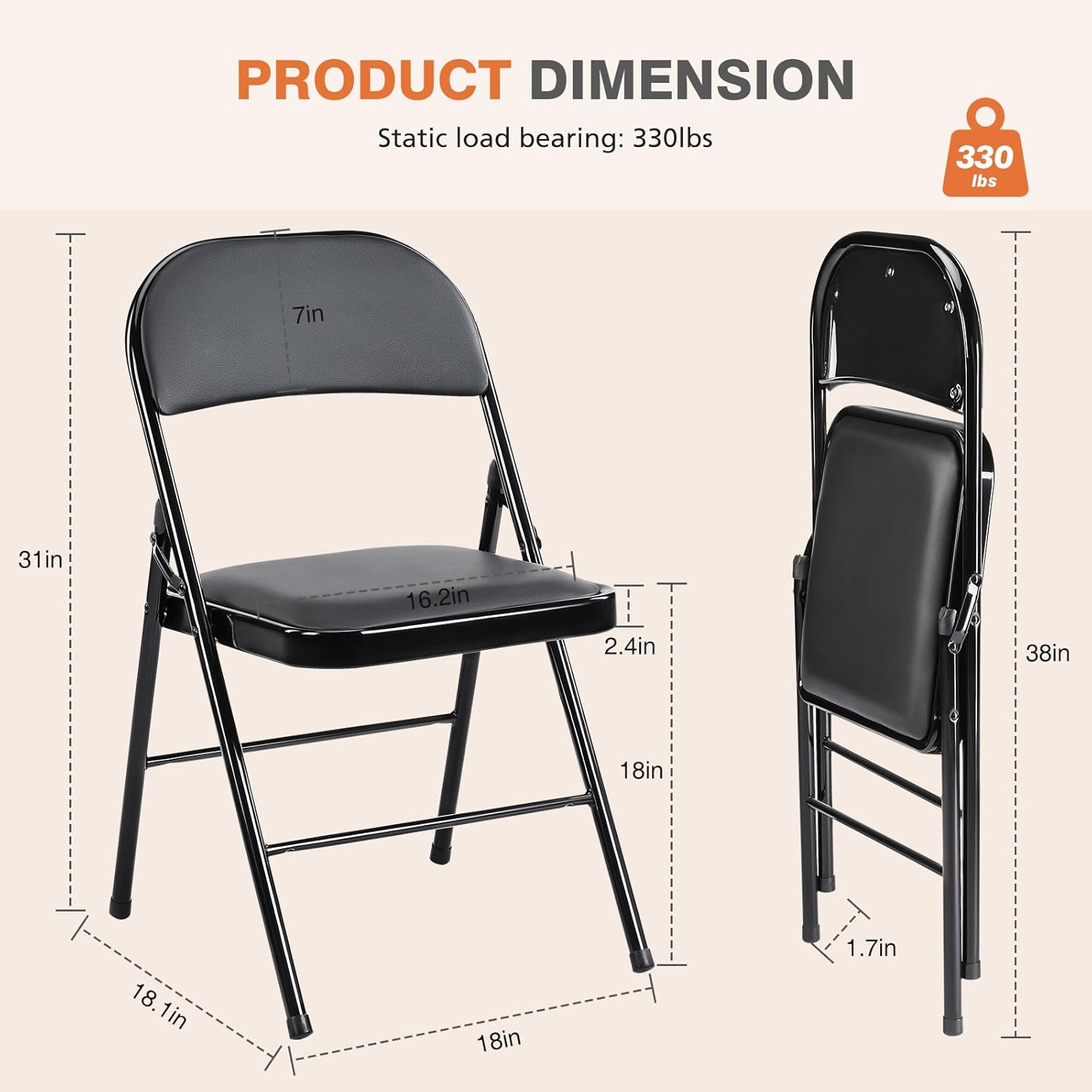 Sweetcrispy Folding Chair 12 Pack, Leather Padded Folding Chairs, Sturdy Metal Foldable Chairs wourant