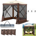 VEVOR 12 * 12ft 6 Sided Pop-up Canopy Shelter Tent with Mesh Windows, Portable Carry Bag wourant