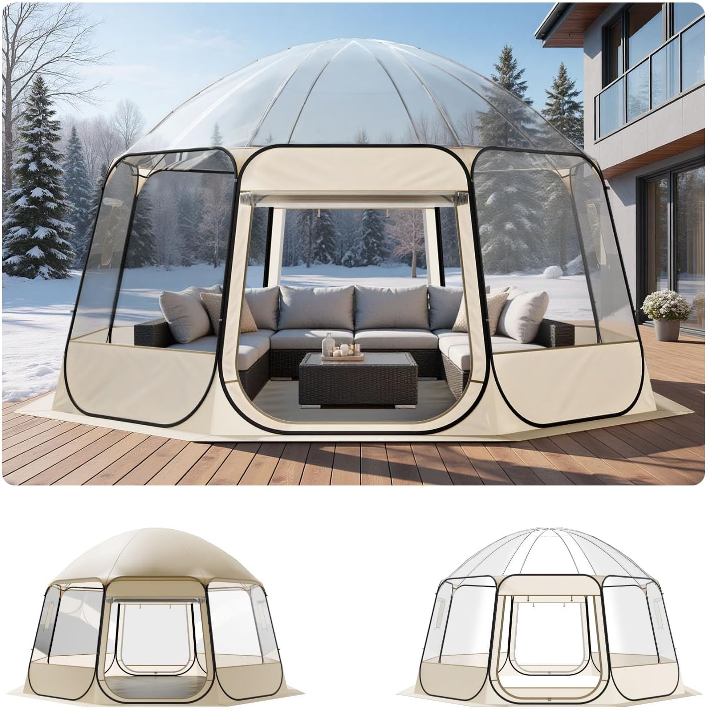 VEVOR Pop up Sports Tent, 8 Sizes Optional Clear Bubble Tent for 1-6 Person wourant