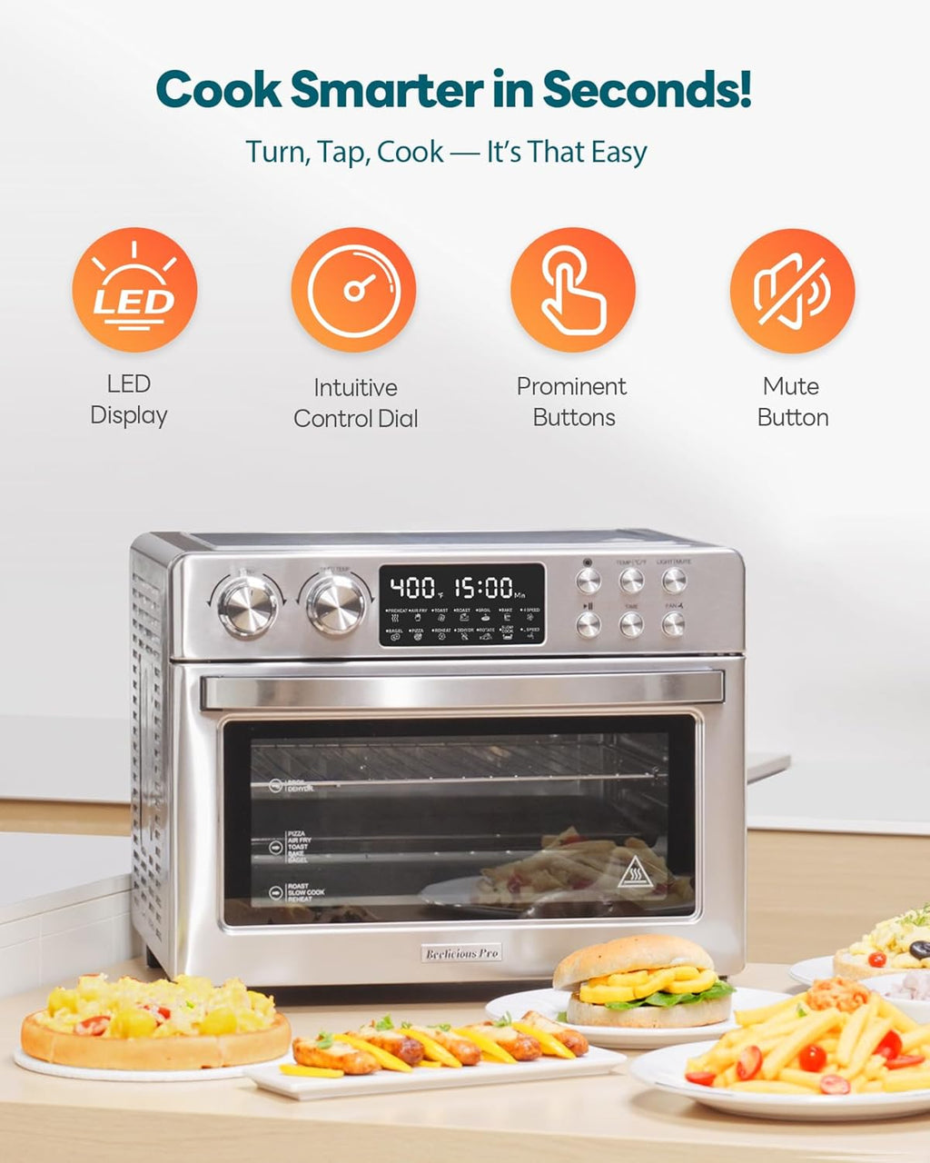 28QT Air Fryer Toaster Oven Combo, Large 12-in-1 Convection Countertop Oven with 3-Layer Cooking, Rotisserie for Chicken, 6 Heating Tubes, Fast Preheat, Fits 11" Pizza, Full Accessories, Sparkle Black wourant