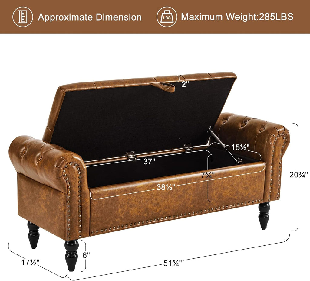 Furniliving Modern Storage Ottoman Bench, Sherpa Ottoman End of Bed Bench with Solid Wood Legs Upholstered Ottoman Benches with Storage Indoor Bench wourant