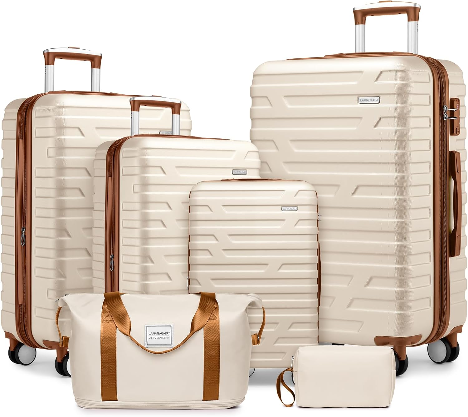 Luggage 6-piece hardshell expandable suitcase lightweight travel carry-on luggage set wourant