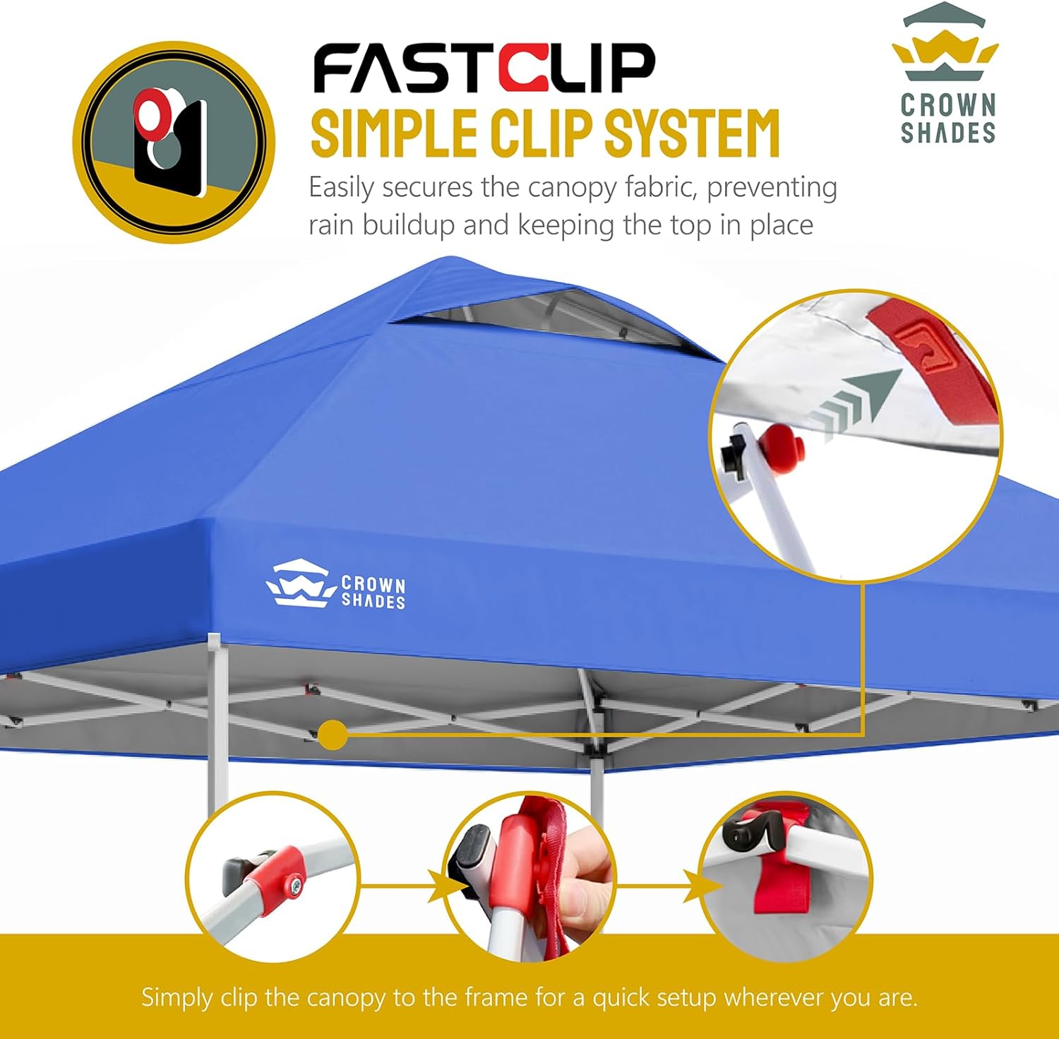 10x10 Pop-Up Awning - One-Click Installation Beach Tent - Outdoor Sunshade Silver Coated Top, 3 Heights and 4 Sand Pockets wourant