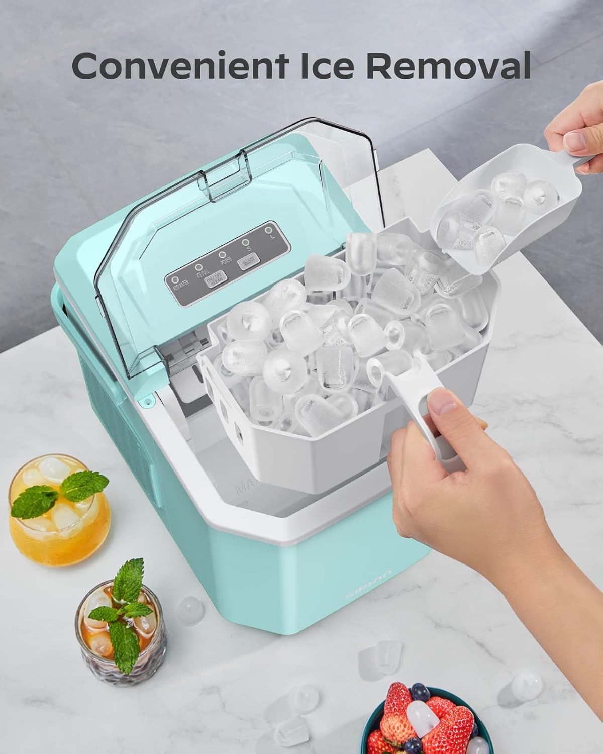 Nugget Ice Maker Countertop, Silonn Chewable Pellet Ice Machine with Self-Cleanin Function, 33lbs/24H Portable Ice Makers for Home Kitchen Officce, Black wourant