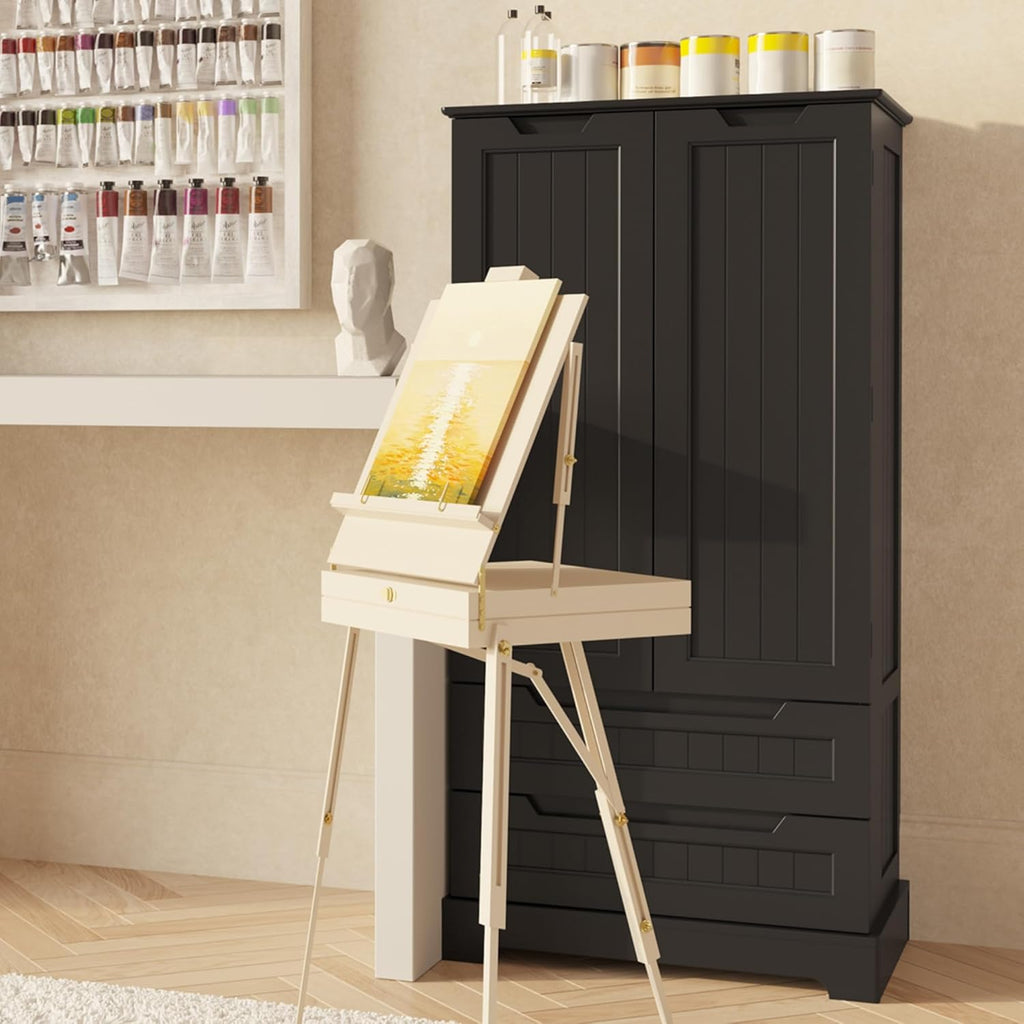 Gizoon Kitchen Pantry Cabinet with Drawers Freestanding Bathroom Storage Cabinet with Doors and Shelves, 47 Inch Small Pantry Cabinet wourant