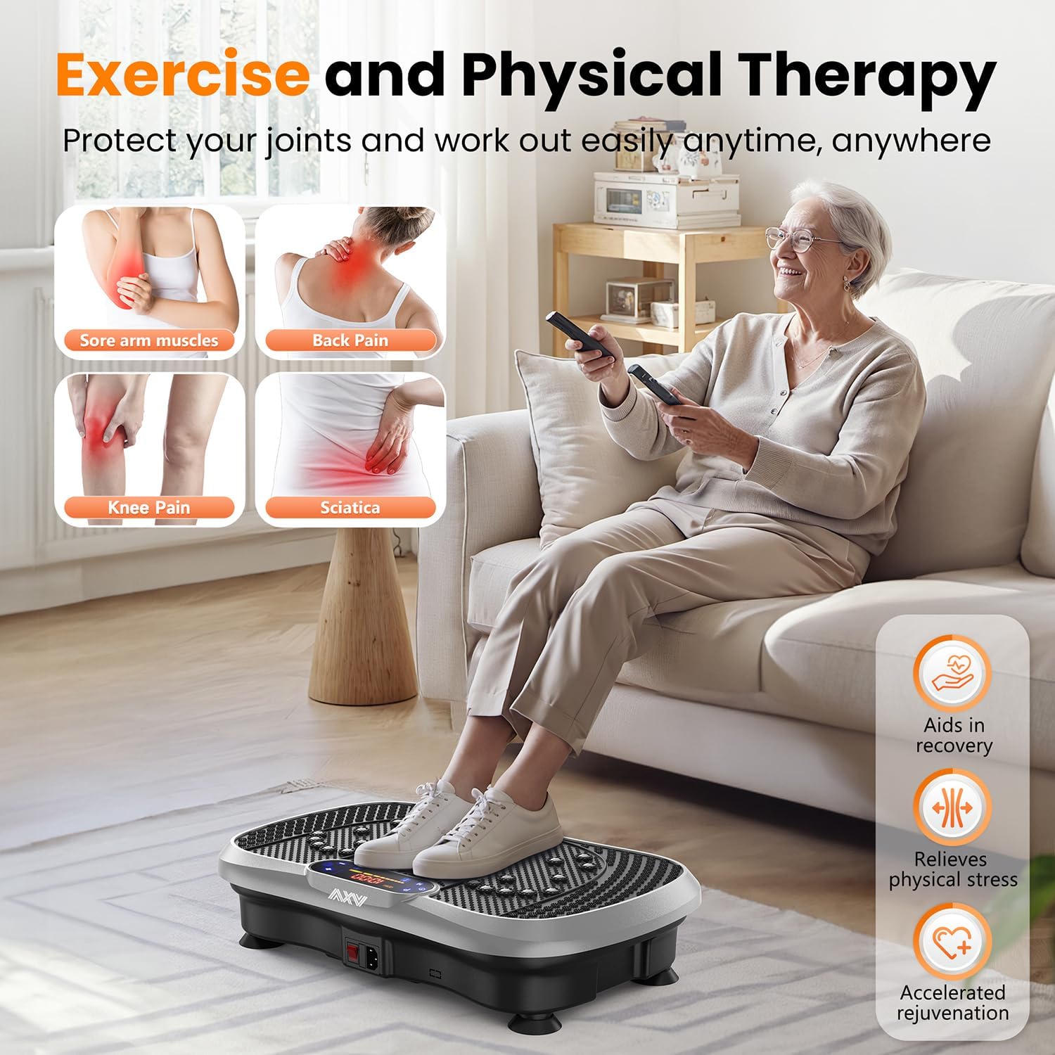 AXV Vibration Plate Fitness Platform Trainer Suitable for men and women to lose weight and burn fat at the gym wourant