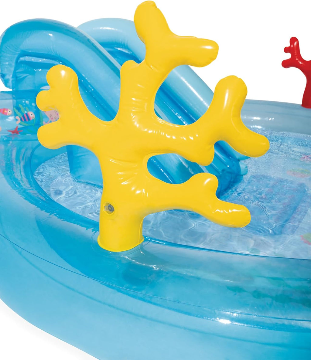 Intex 96" x 78" x 28" Inflatable Jungle Adventure Play Center Spray Kiddie Pool - Backyard Kids Water Slide, Outdoor Blow-Up Splash Pad for Toddlers wourant
