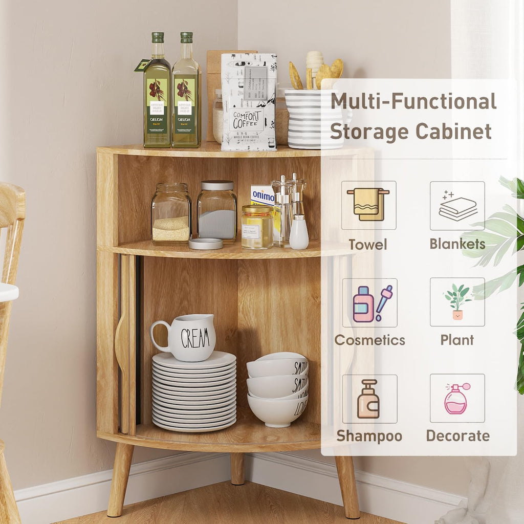 Corner Cabinet, 66.73'' Tall Modern Corner Bathroom Storage Cabinet wourant