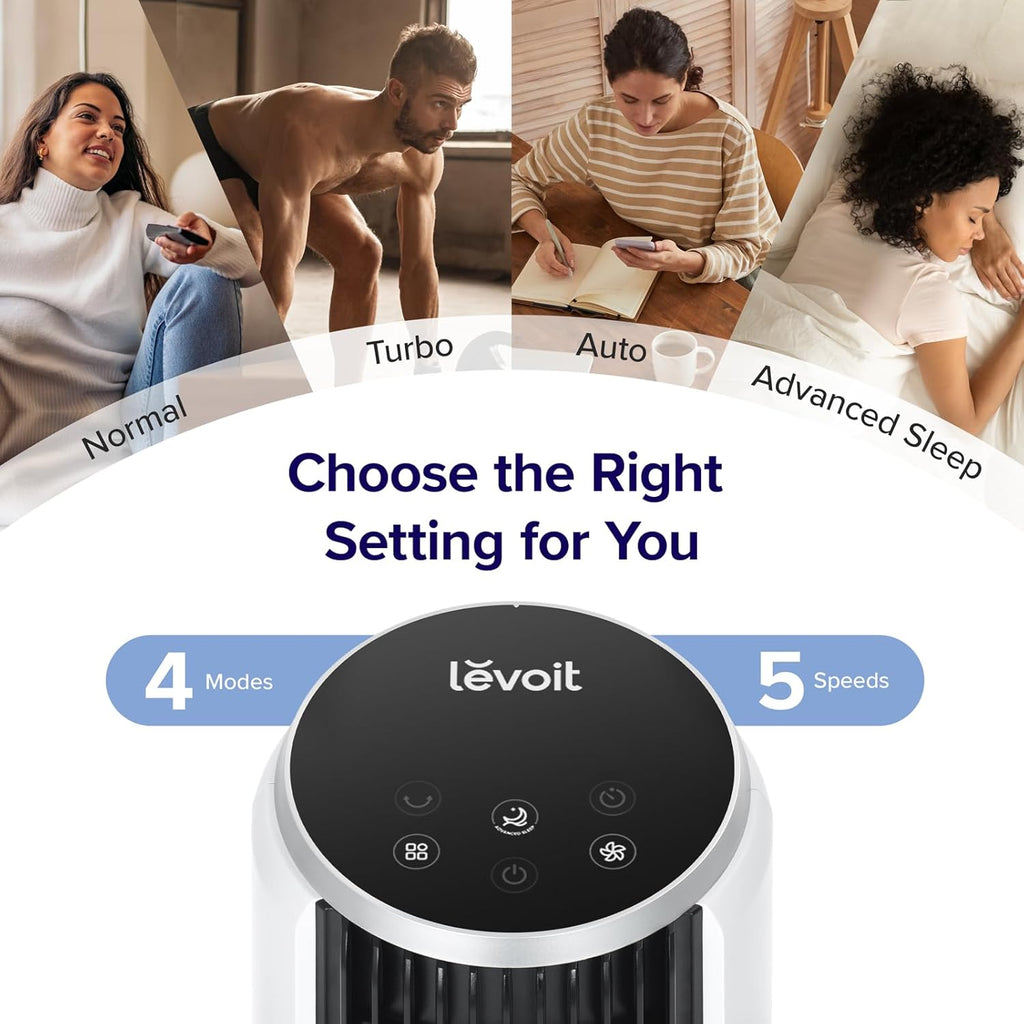 LEVOIT Tower Fan for Bedroom, Standing Fan with 28dB Quiet for Sleep, Remoter, 12H Timer, 25ft/s Velocity, 5 Speeds, 4 Modes, 90° Oscillation for Home, Office, Indoor, Bladeless 36 inch, White wourant