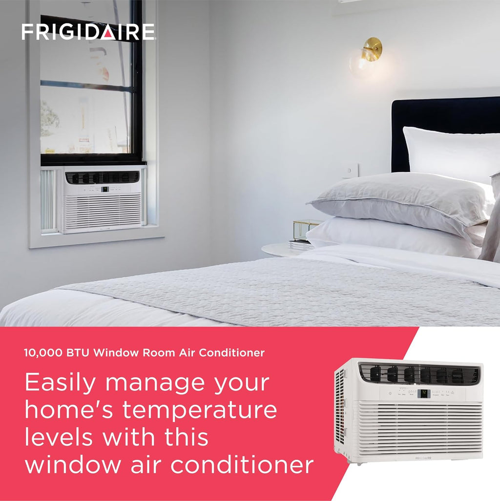 Frigidaire 5,000 BTU Window Air Conditioner with Remote Control, Cools Up to 150 Sq. Ft., Quiet Operation, Eco Mode, 3 Fan Speeds, Auto Restart, White wourant