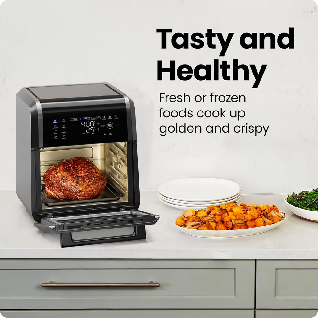 Chefman Compact 6.3-Quart Digital Air Fryer with Rotisserie, Dehydrator, and Convection Oven, 8 Touchscreen Presets wourant