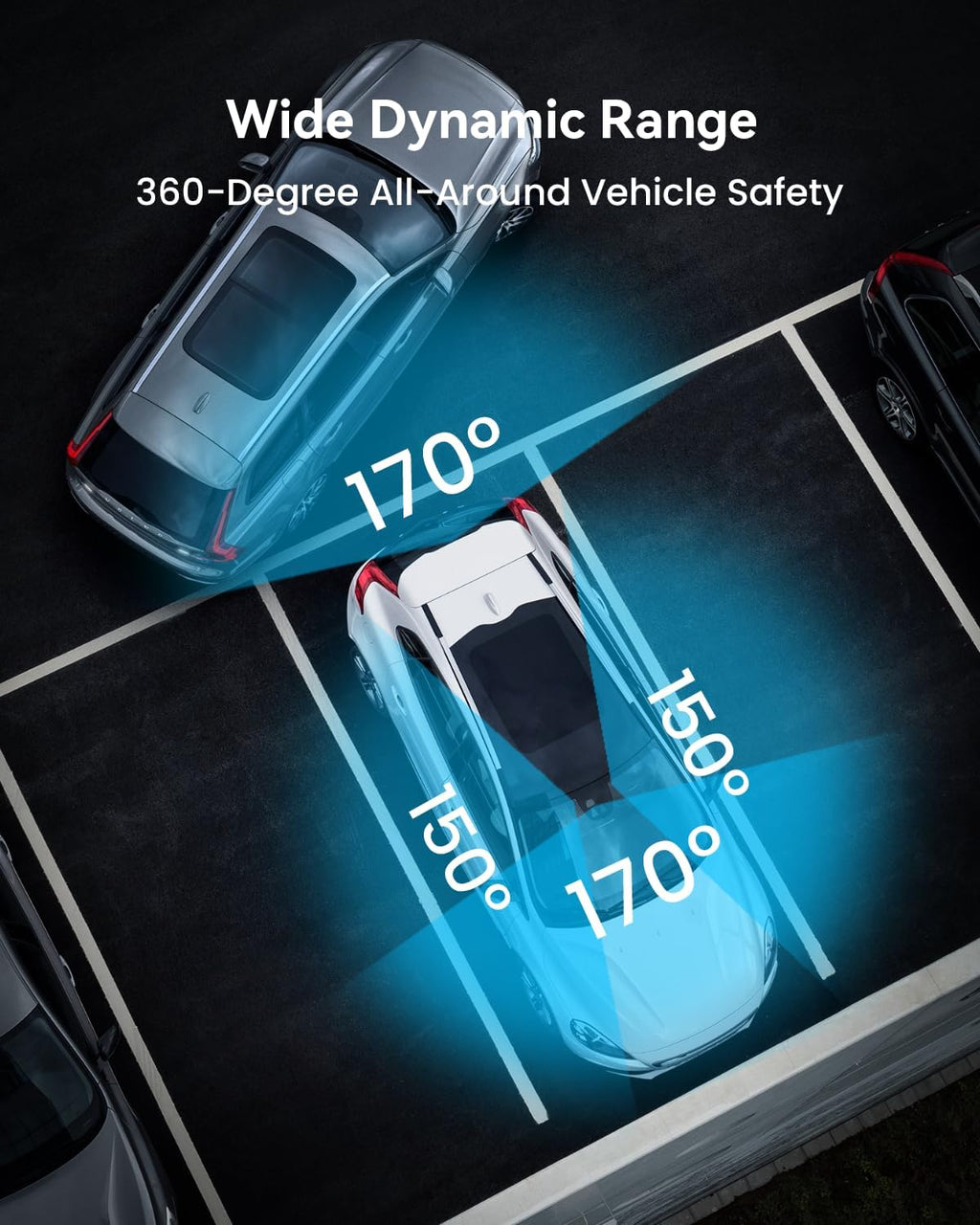 Channel Dash Cam 360° View, 1080P Front and Rear Interior, Car Left and Right Dash Cam, 8 Infrared Lights Night Vision, 5G WiFi and APP Control, G Sensor, Parking Mode, with Free 128GB SD Card wourant