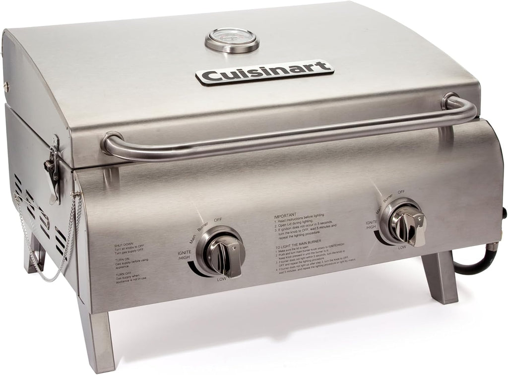 Cuisinart Chef Style Tabletop Portable Propane Grill 2 Burner Outdoor Gas Grill wourant